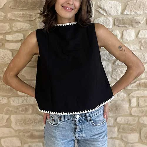 Top Éléna Noir